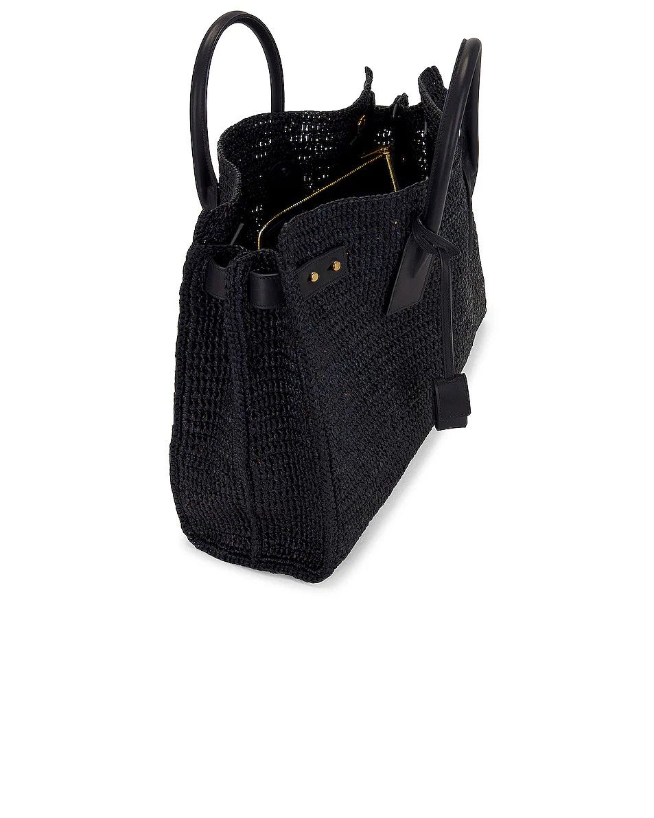 Saint Laurent Paris o1bcso1str0326 Size: OS/Raffia Medium Shopping Bag in Black Size ONE SIZE - 5 Thumbnail