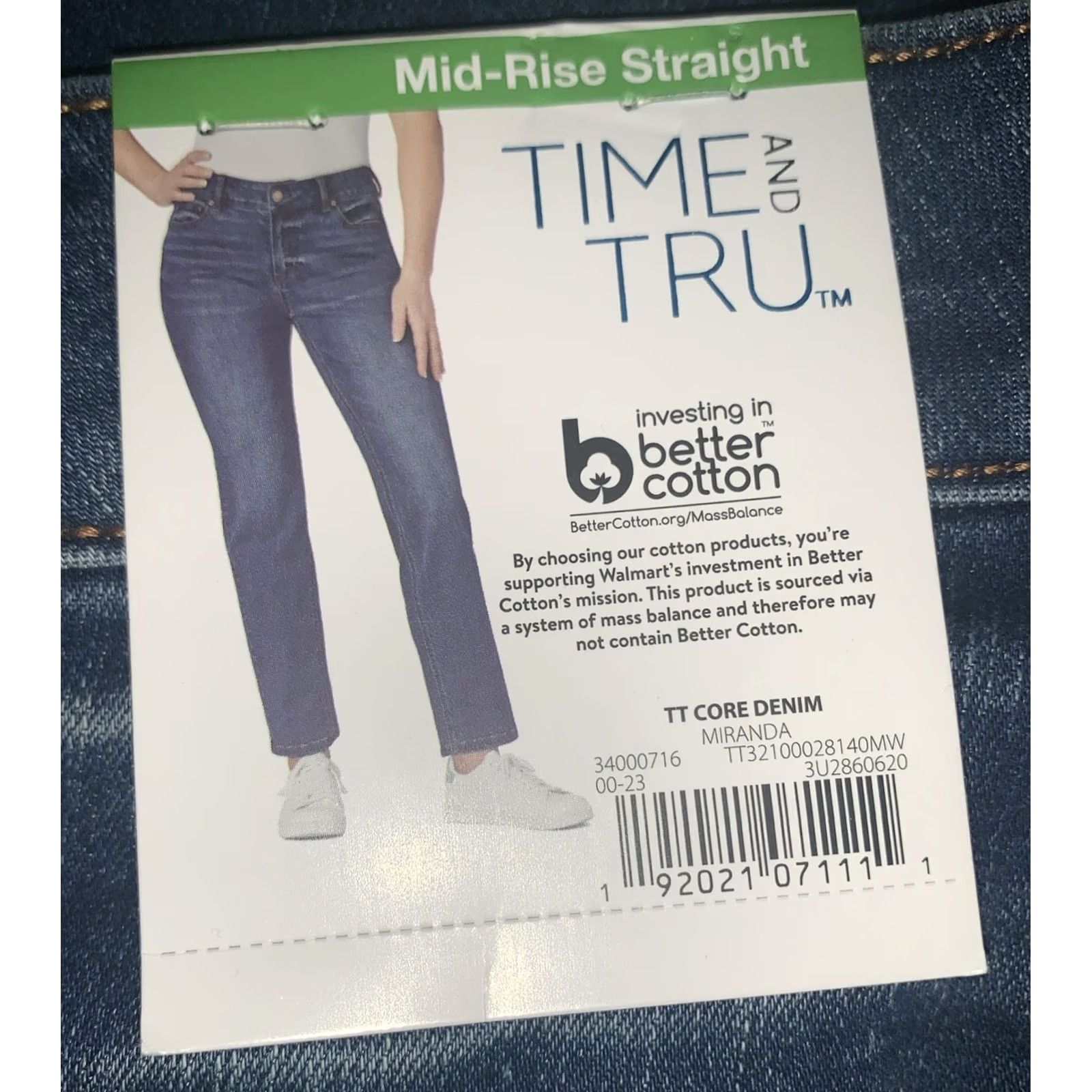 Vintage Time Tru Denim Straight Leg Pants 14 Mid Rise Stretch Blue Womens Regular Size 36" / US 14 / IT 50 - 3 Thumbnail