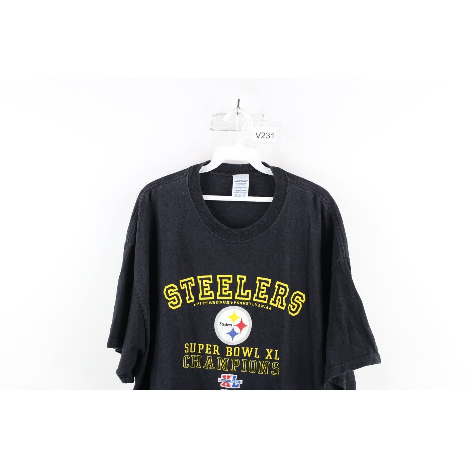 Vintage Vintage Super Bowl XL Champions Pittsburgh Steelers T-Shirt Size US XXL / EU 58 / 5 - 2 Thumbnail
