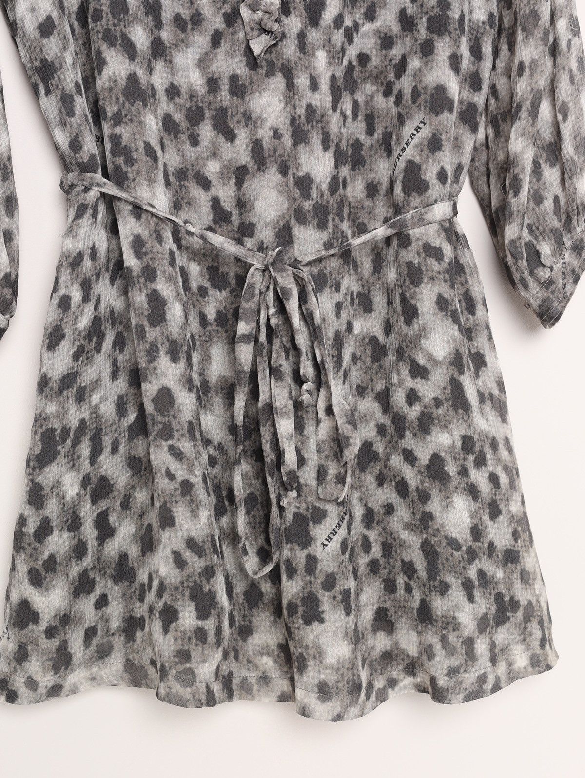 Burberry Burberry Silk Dress Grey Black Printed Belted Dress Size S / US 4 / IT 40 - 18 Thumbnail