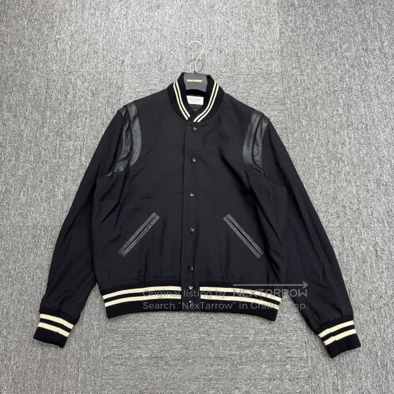 Saint Laurent Paris Saint Laurent Paris Mixed Leather Wool Baseball Jacket i Size US M / EU 48-50 / 2 - 1 Thumbnail