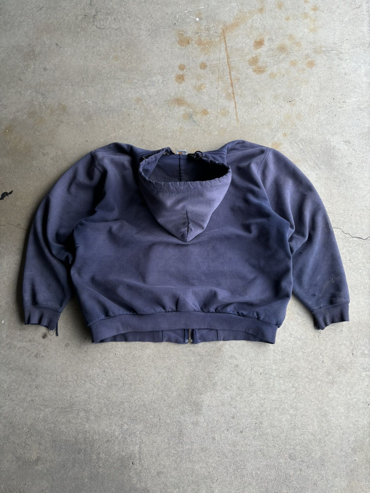 Carhartt Crazy Carhartt Vintage Thermal Navy Distressed 90s ZipHoodie Size US XL / EU 56 / 4 - 2 Thumbnail