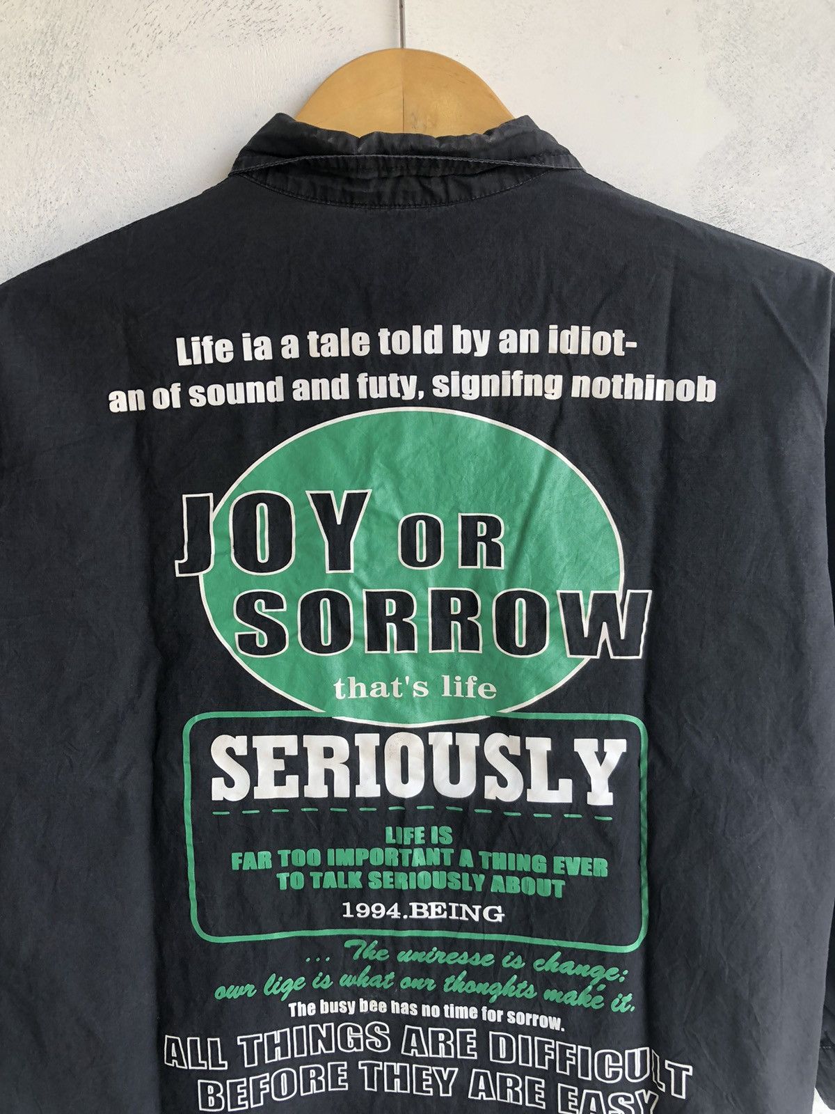 Hysteric Glamour Japanese Poem Joy or Sorrow Button Shirt Yohji Style Size US M / EU 48-50 / 2 - 6 Thumbnail