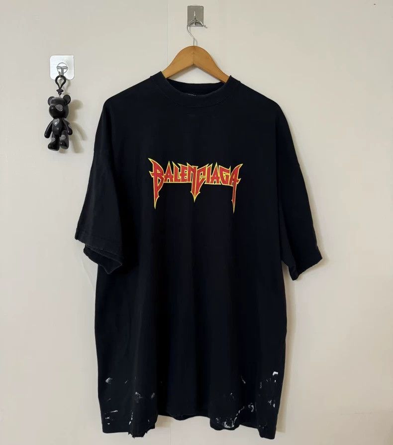 Balenciaga Balenciaga Black flame short sleeve Size US L / EU 52-54 / 3 - 1 Thumbnail
