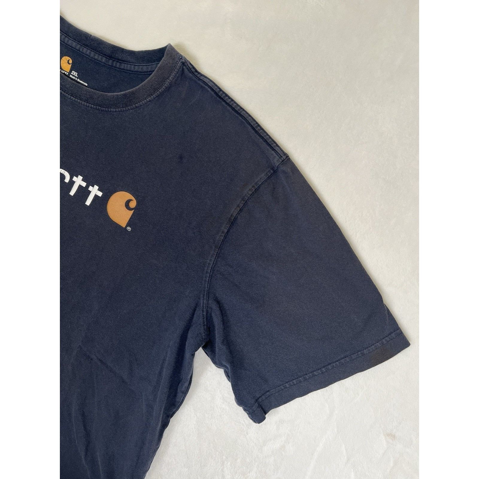 Carhartt Vintage Carhartt T-Shirt Size 2XL Navy Blue Spell Out Staine Size US XXL / EU 58 / 5 - 5 Thumbnail
