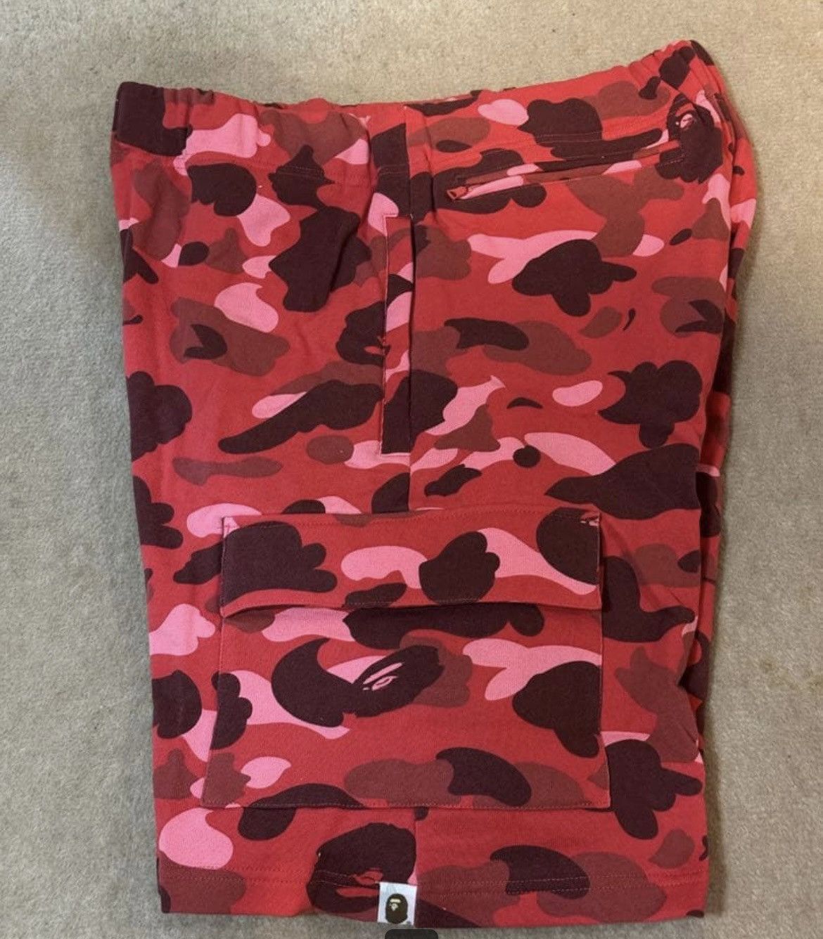 Bape RARE OG 2006 A BATHING APE RED CAMO SWEATSHORTS Size US 33 - 4 Thumbnail