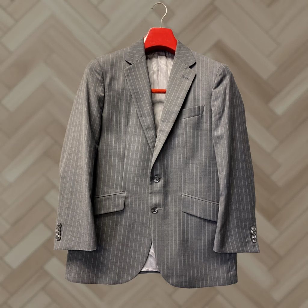 Joseph Abboud VINTAGE? No — Joseph Abboud Ermenegildo Zegna Wool Blazer 42S Gray Striped / 0917 Size 42R - 1 Thumbnail