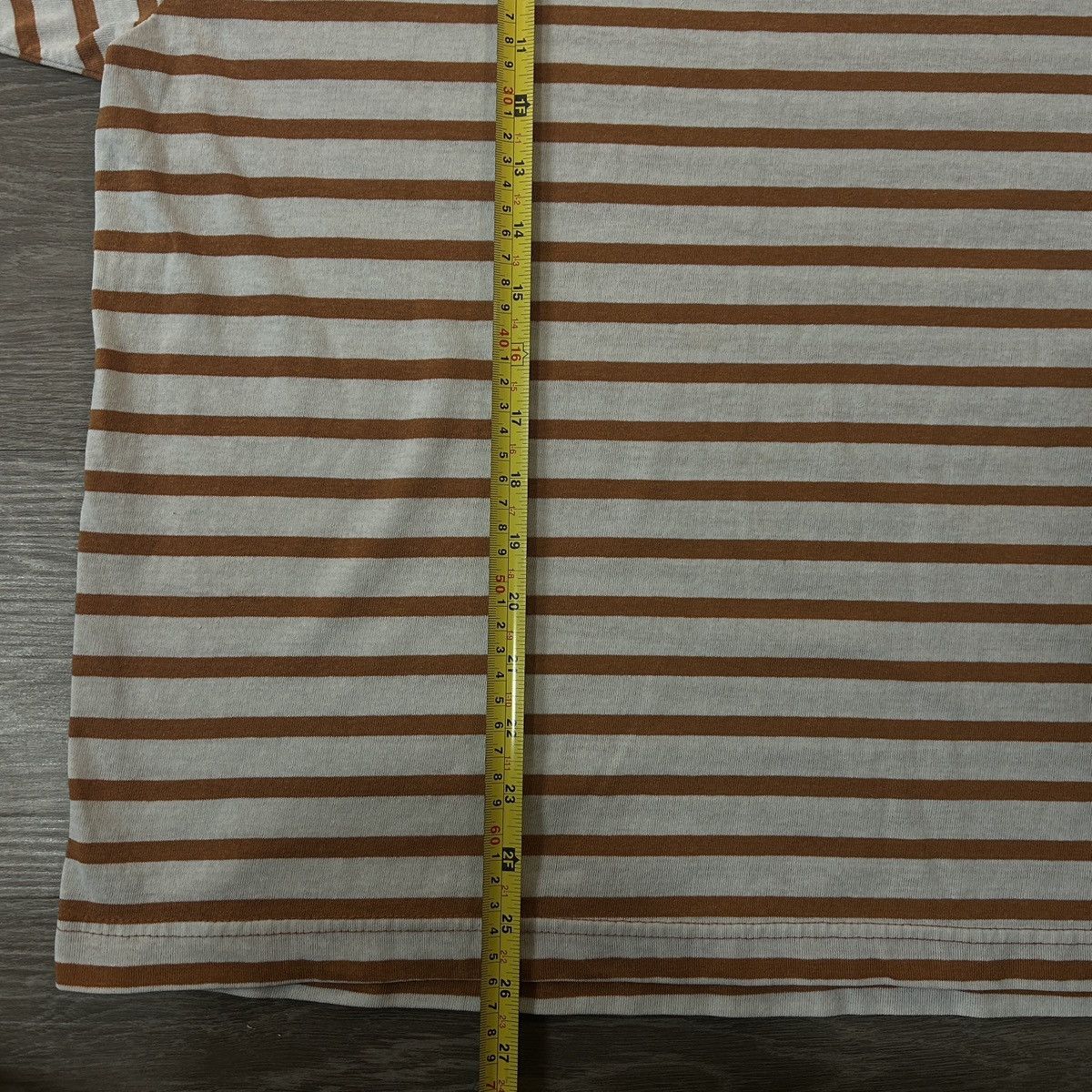 Vintage Vintage Hunter’s Run Brown Striped Mock Neck Tee Size US L / EU 52-54 / 3 - 4 Thumbnail