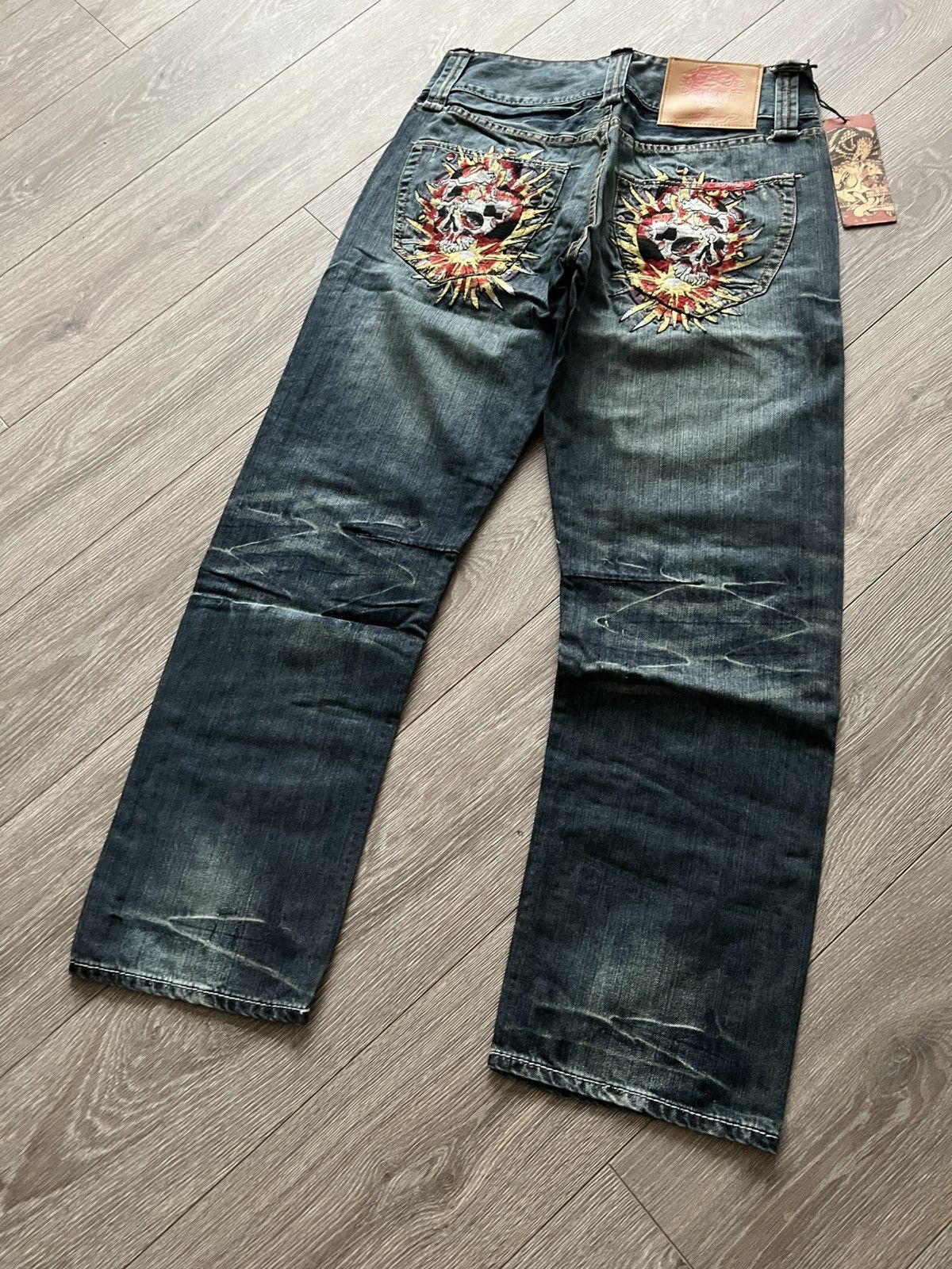 Ed Hardy Vintage Ed Hardy Jeans by Christian Audigier Denim Pants Y2K Size US 34 / EU 50 - 9 Thumbnail