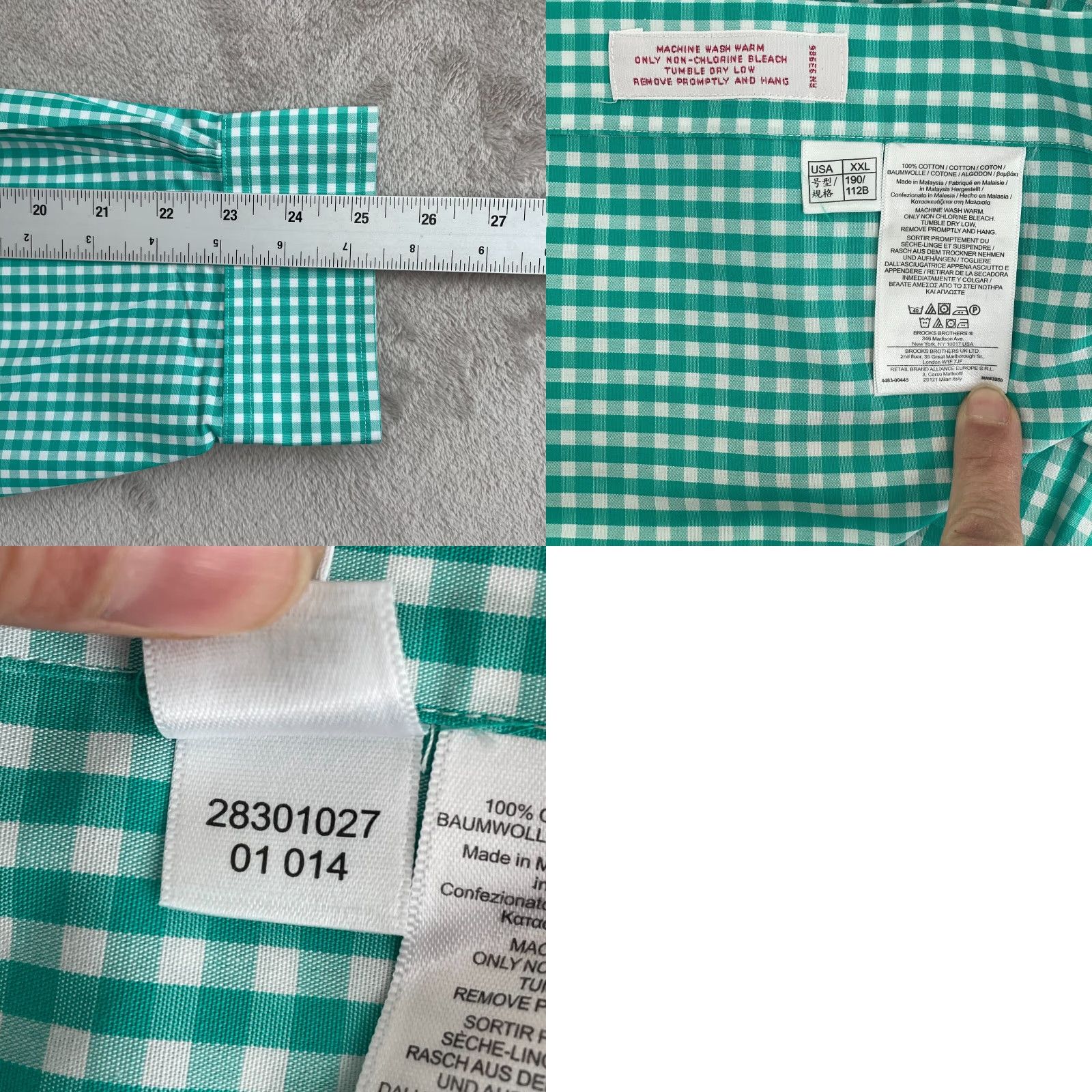 Brooks Brothers Brooks Brothers Shirt Men 2XL Green Gingham Check Non Iron Long Sleeve NWT Size US XXL / EU 58 / 5 - 8 Thumbnail