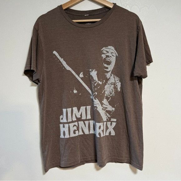 Jimi Hendrix Jimi Hendrix Graphic Band Tee Brown Size L 100% Cotton Size US L / EU 52-54 / 3 - 2 Thumbnail