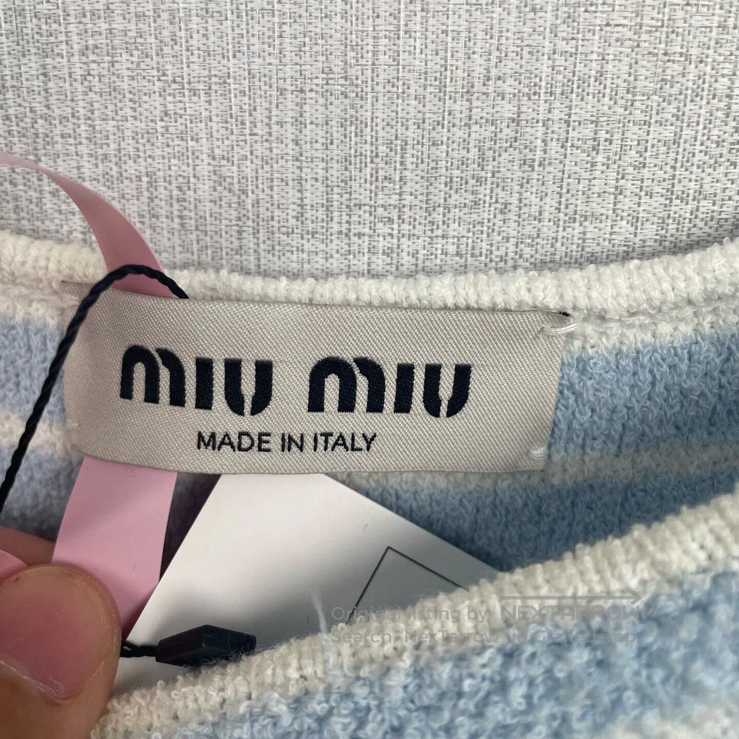 Miu Miu Miu Miu Blue and White Striped Terry Slip Dress| Size XS / US 0-2 / IT 36-38 - 3 Thumbnail