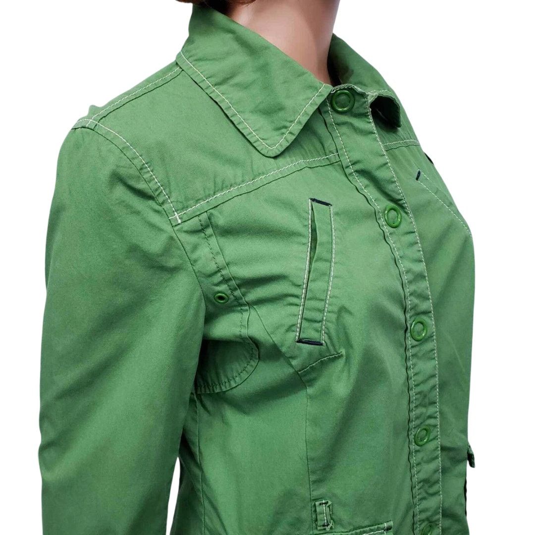 Loft × Vintage Ann Taylor LOFT Jacket Safari Utility Style Snap Closure y2k Size M / US 6-8 / IT 42-44 - 7 Thumbnail