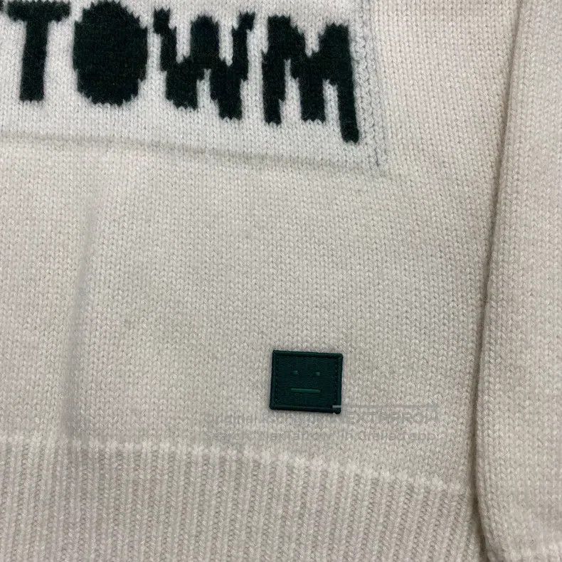 Acne Studios Acne Studios Beige Logo Embroidered Smile Face Wool Sweate Size XS / US 0-2 / IT 36-38 - 3 Thumbnail