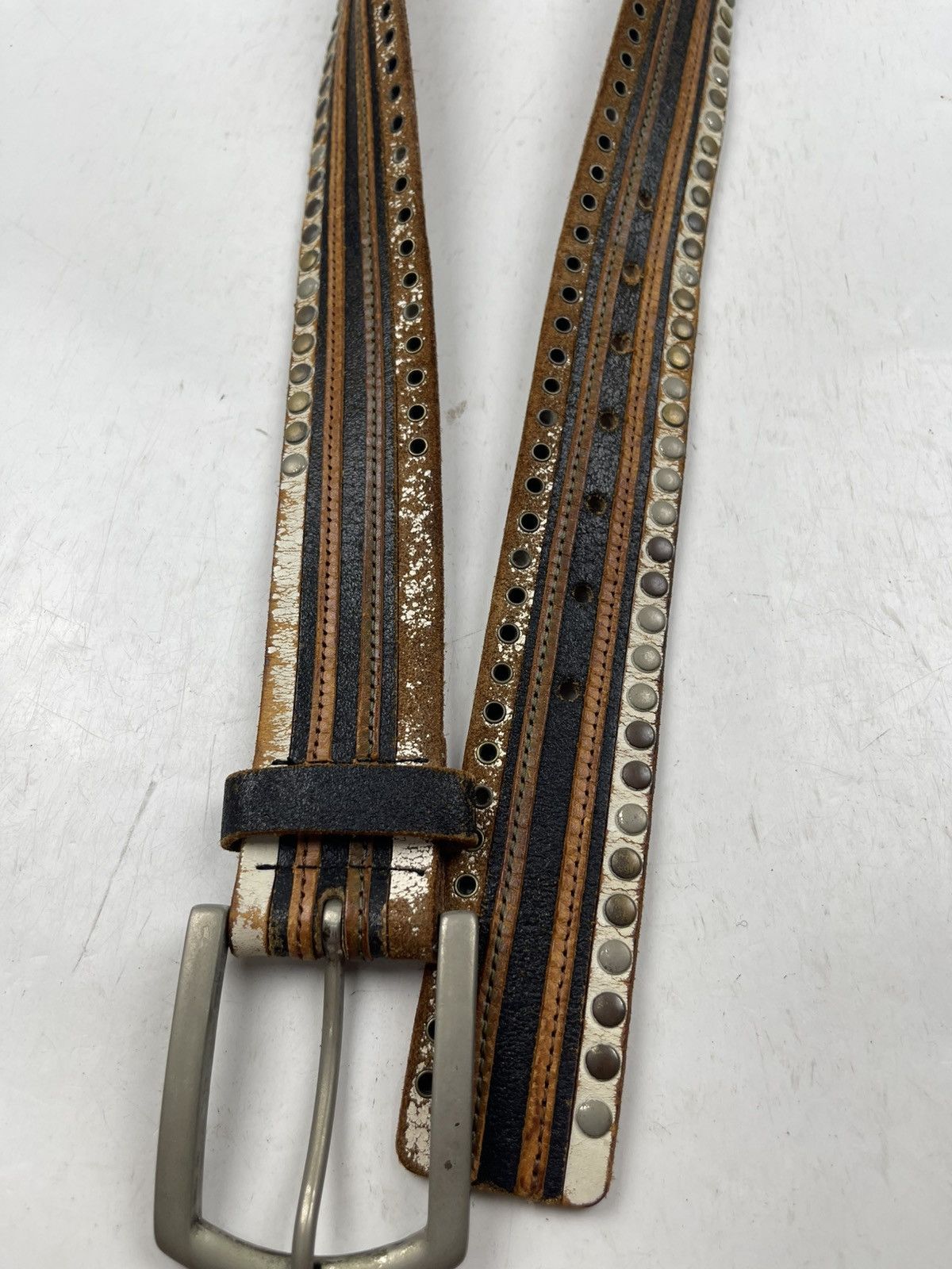 Seditionaries distressed studded leather belt tc43 Size 36 - 5 Thumbnail