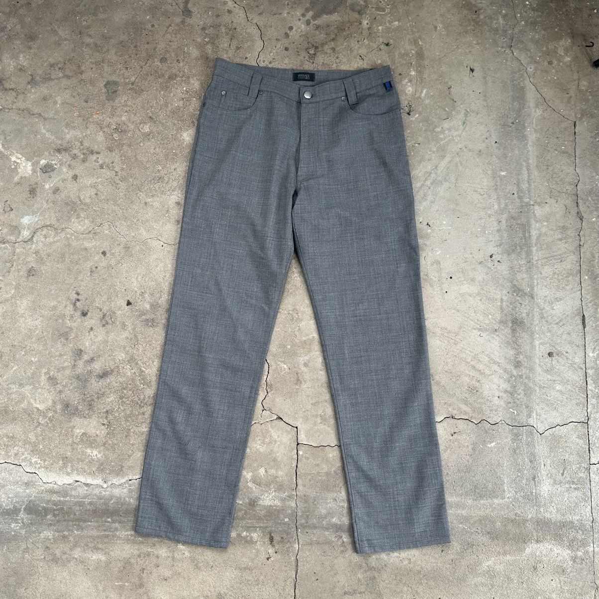 Versace Jeans Couture Versace Luxury Classic Black Striped Wool Pants Size US 34 / EU 50 - 1 Thumbnail