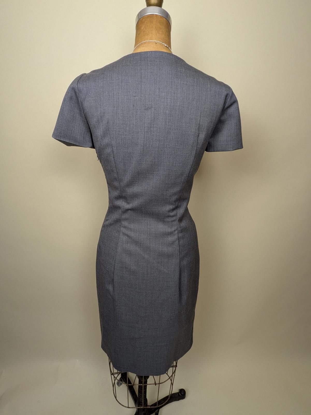 Moschino y2k moschino grey wool gathered dress Size S / US 4 / IT 40 - 4 Thumbnail