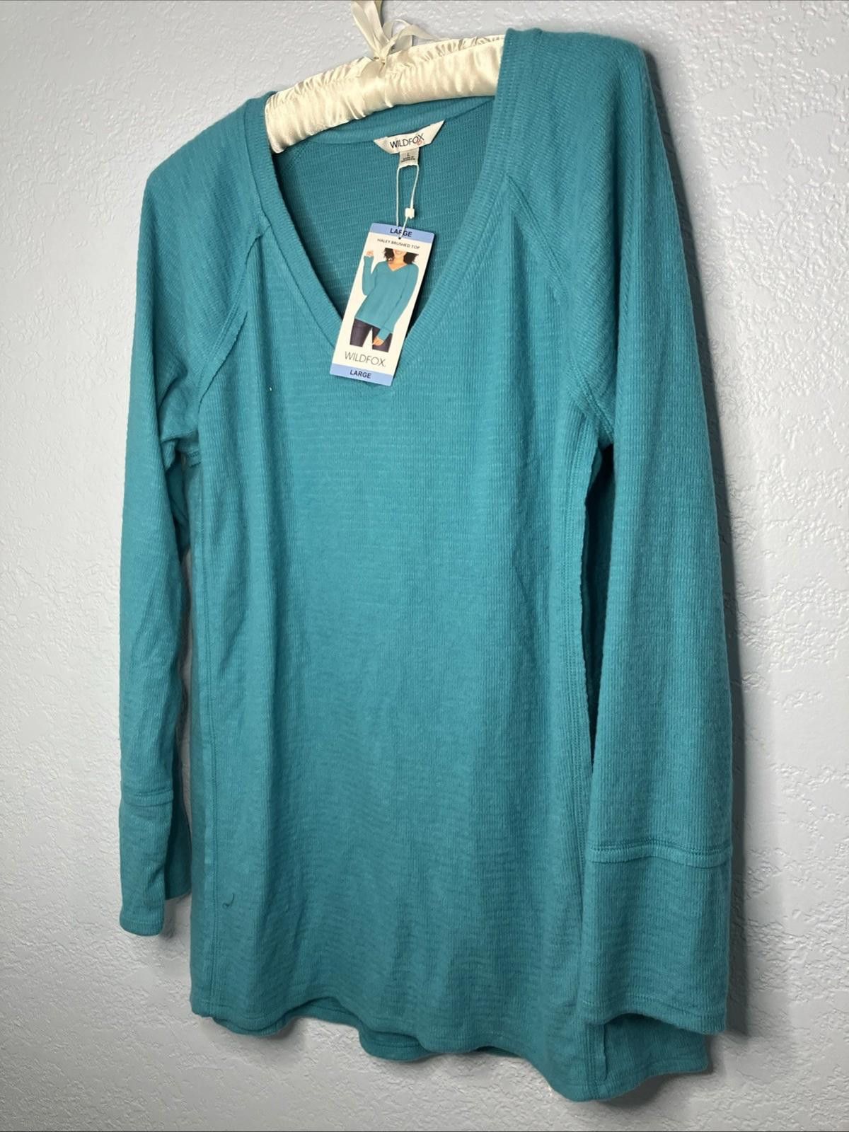 Wildfox Wildfox Haley Soft Brushed Pullover Teal Size Medium NWT Size L / US 10 / IT 46 - 1 Thumbnail