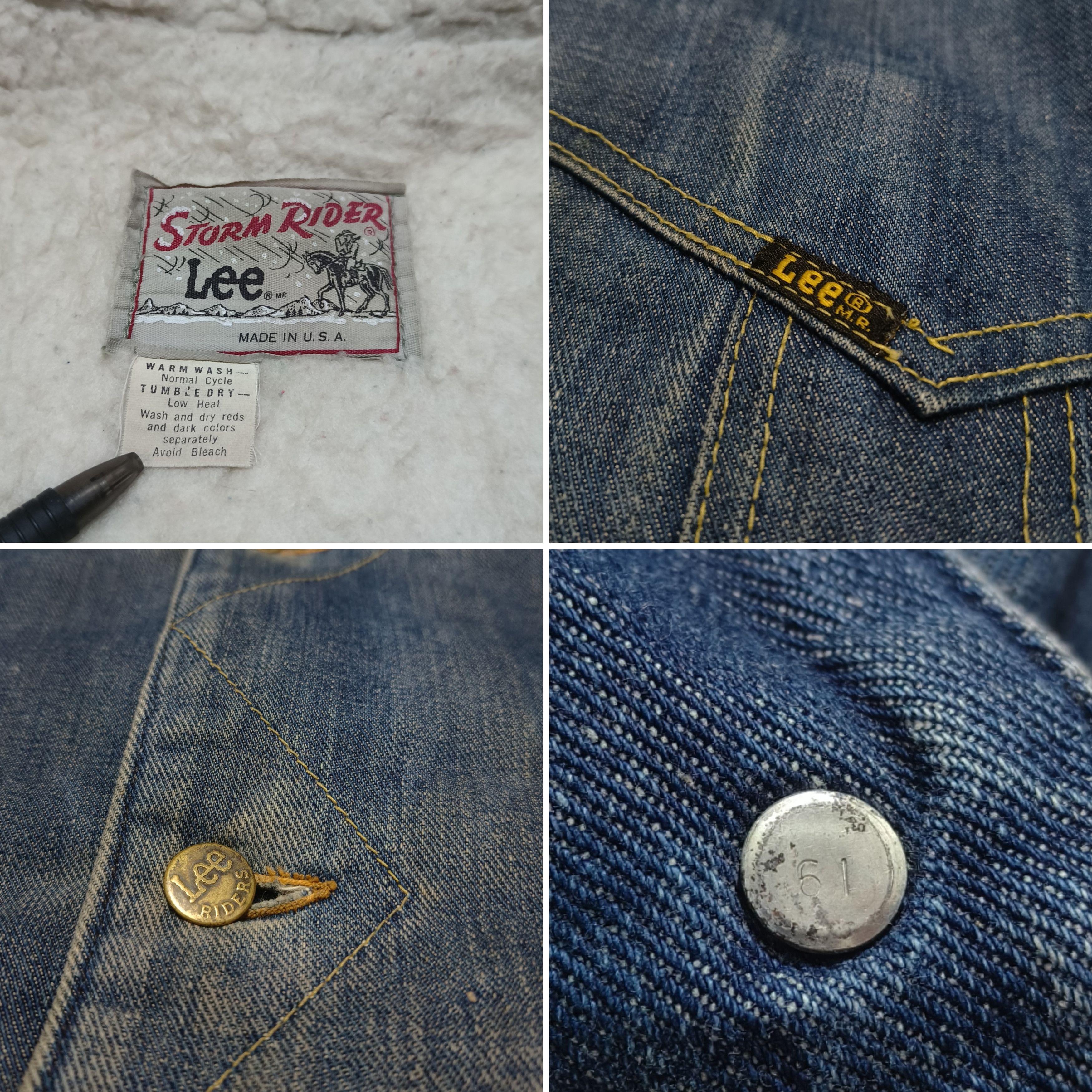 Lee Vintage 70s Lee Storm Rider Made in USA Denim Chore Jacket Size US L / EU 52-54 / 3 - 9 Thumbnail