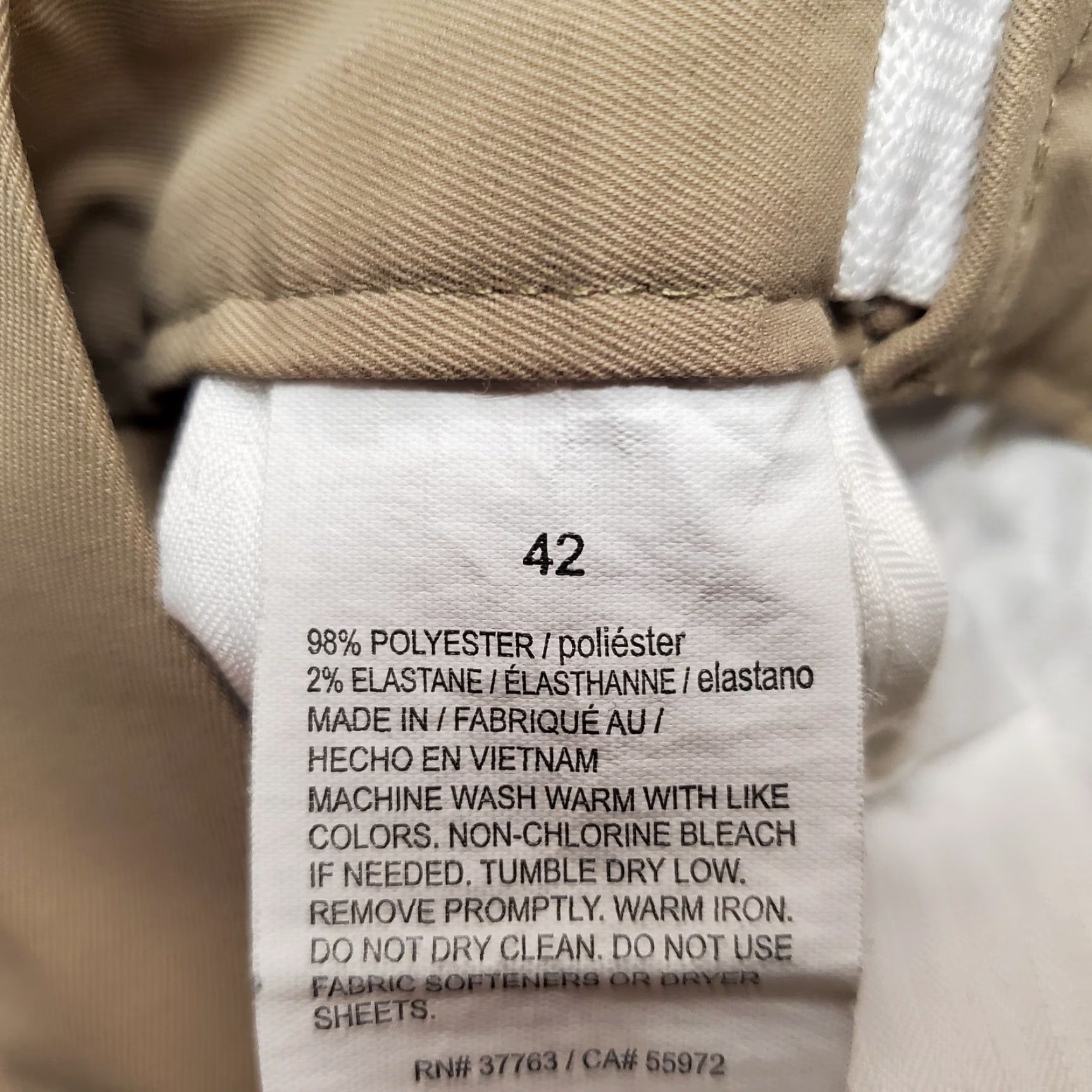 Savane Savane Shorts Mens 42 Beige Flat Front Chino Performance Blend Everyday Comfort Slim Pockets Moisture Wicking Quick Dry Zip Front Mens Size US 42 / EU 58 - 7 Thumbnail