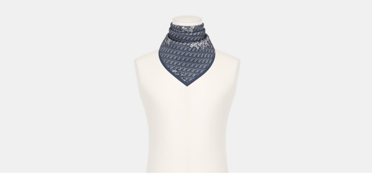 DENIM TEARS × Dior o1w1db10624 Size: OS / Bandana in Navy Blue & Light Gray Size ONE SIZE - 4 Thumbnail