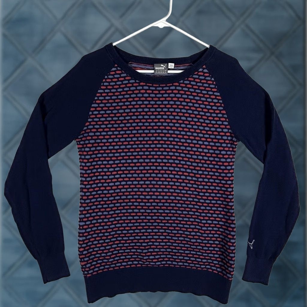 Puma PUMA Sweater Crewneck Sweatshirt Womens Size M Medium Pullover Long Sleeve Knit Blue Logo Size M / US 6-8 / IT 42-44 - 1 Thumbnail