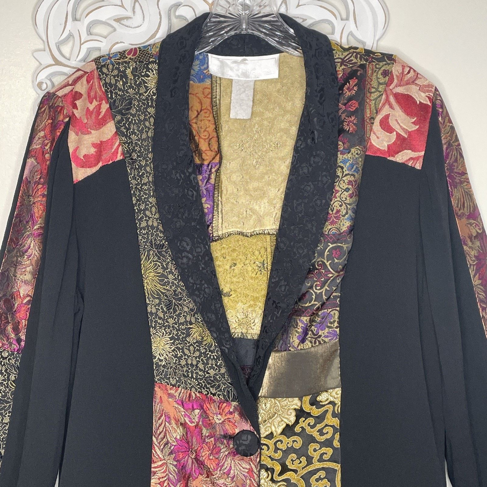 Other VTG Patchwork Tapestry Boho Jacket Art Wear Festival Blazer Size M / US 6-8 / IT 42-44 - 3 Thumbnail