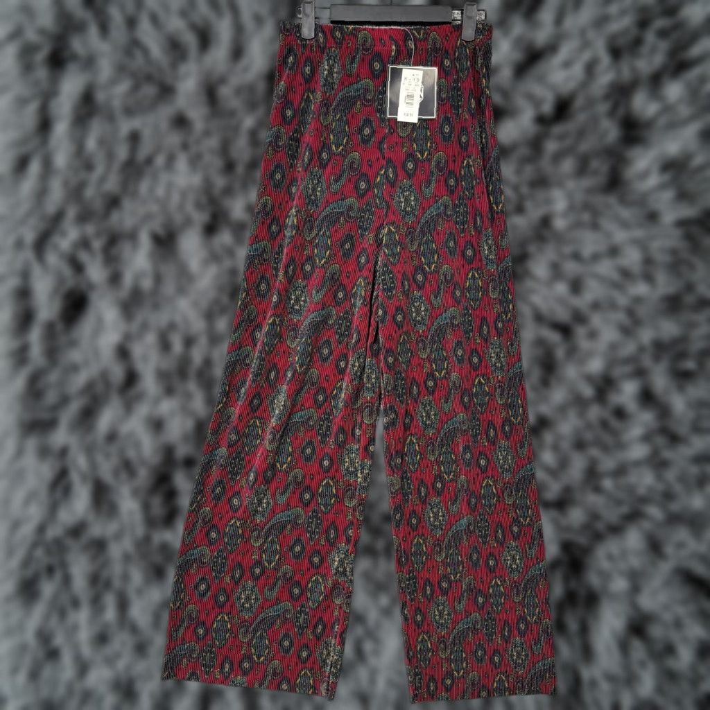 Vintage VINTAGE Coin Pants M Pleated Boho Hippie Chic Indie Academia Preppy Hipster Red Women Pants Pull On Elastic Waist Paisley 28 in Inseam Size 32" / US 10 / IT 46 - 1 Thumbnail
