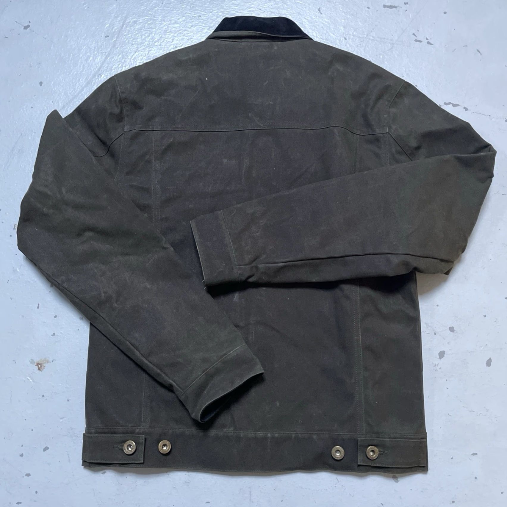 P&Co P&CO Waxed Trucker Jacket Embroidered XS Olive Unisex Adults Workwear Vintage Heritage Motorcycle Jacket NSNWOT Size US XS / EU 42 / 0 - 6 Thumbnail