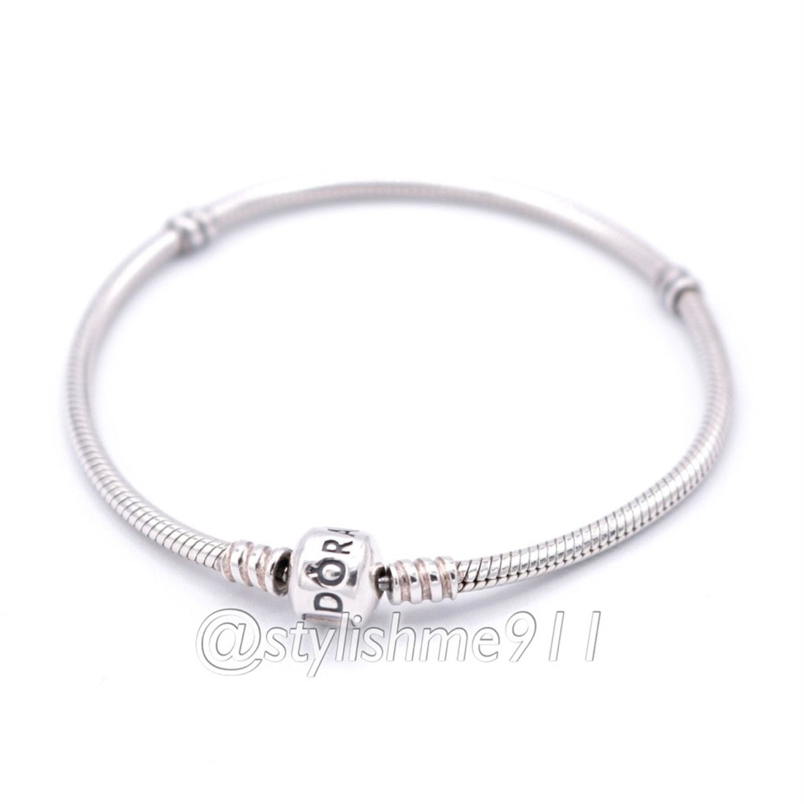 Authentic PANDORA Moments Barrel Clasp Charm Bracelet