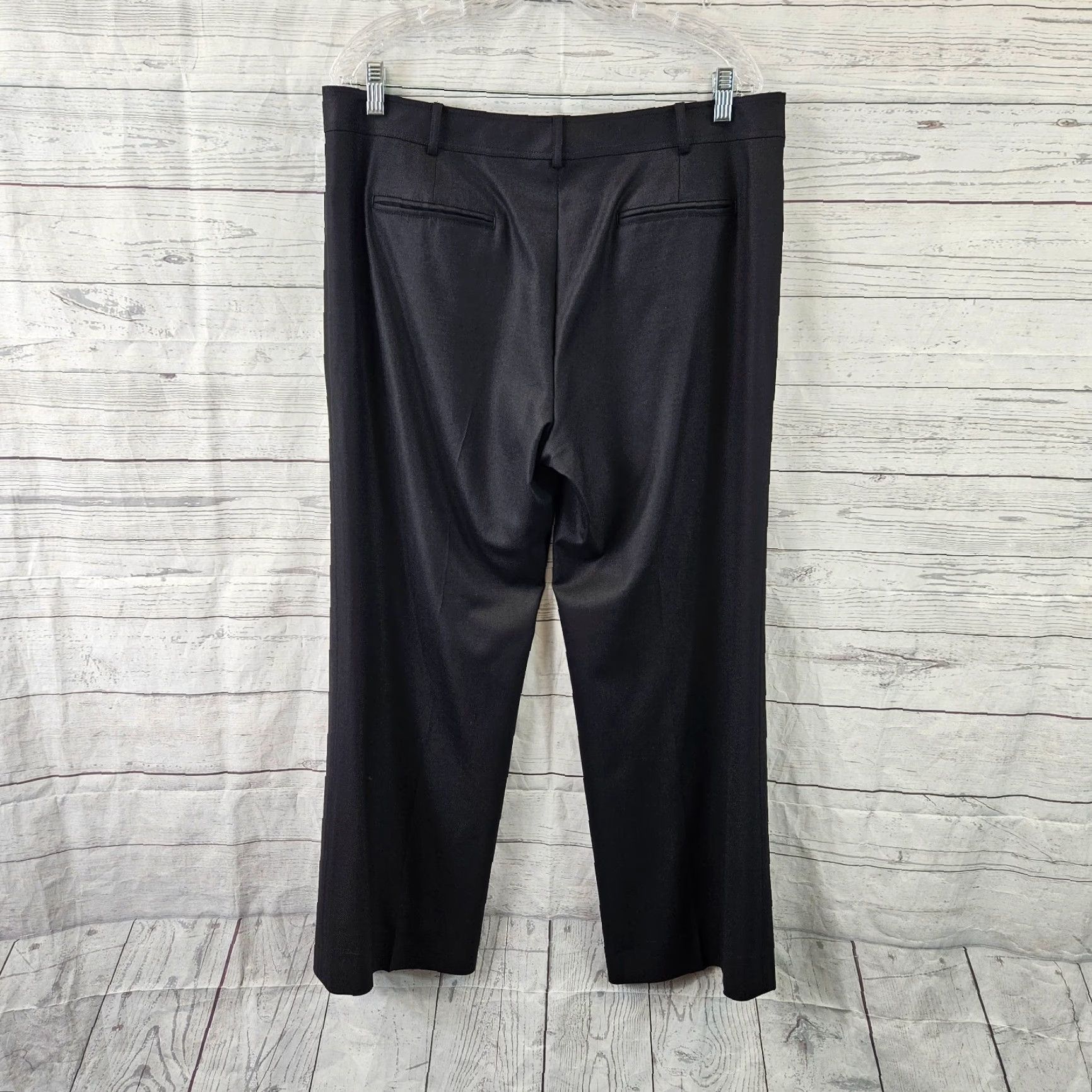 Vintage Lafayette 148 Womens Dress Pants Solid Black High Rise Wool Blend 12 Inseam 28.5 Adult Womens Size 34" / US 12 / IT 48 - 3 Thumbnail