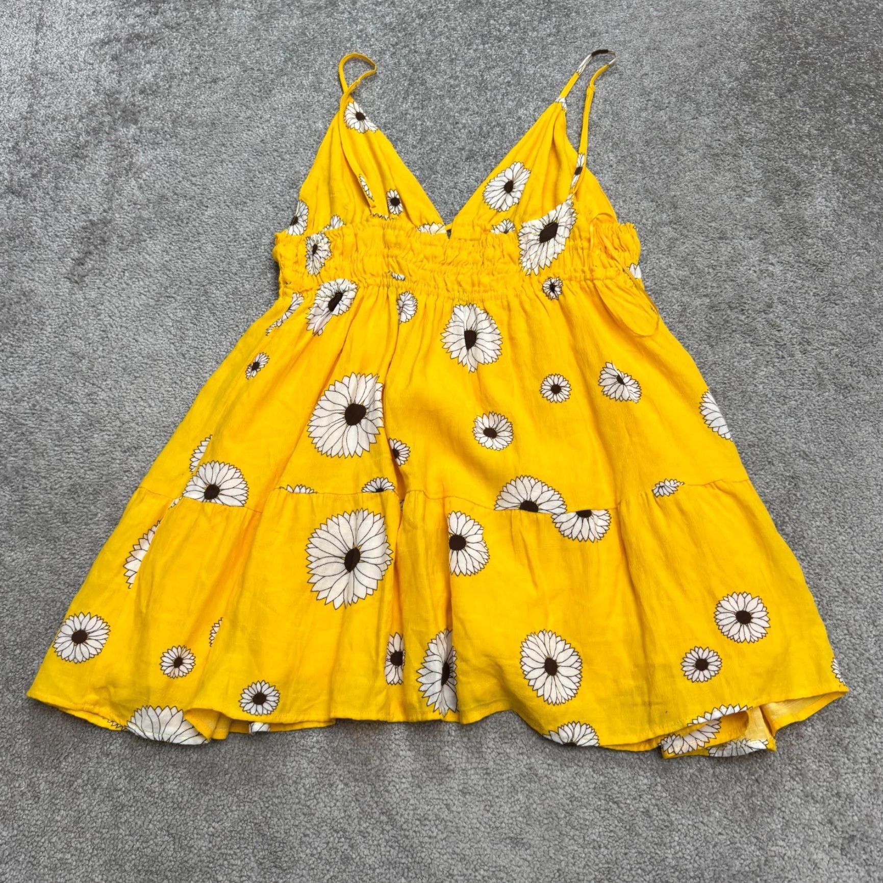 Urban Outfitters Urban Outfitters Fit & Flare A-Line Mini Sun Dress Womens Medium Yellow Floral Size M / US 6-8 / IT 42-44 - 2 Thumbnail