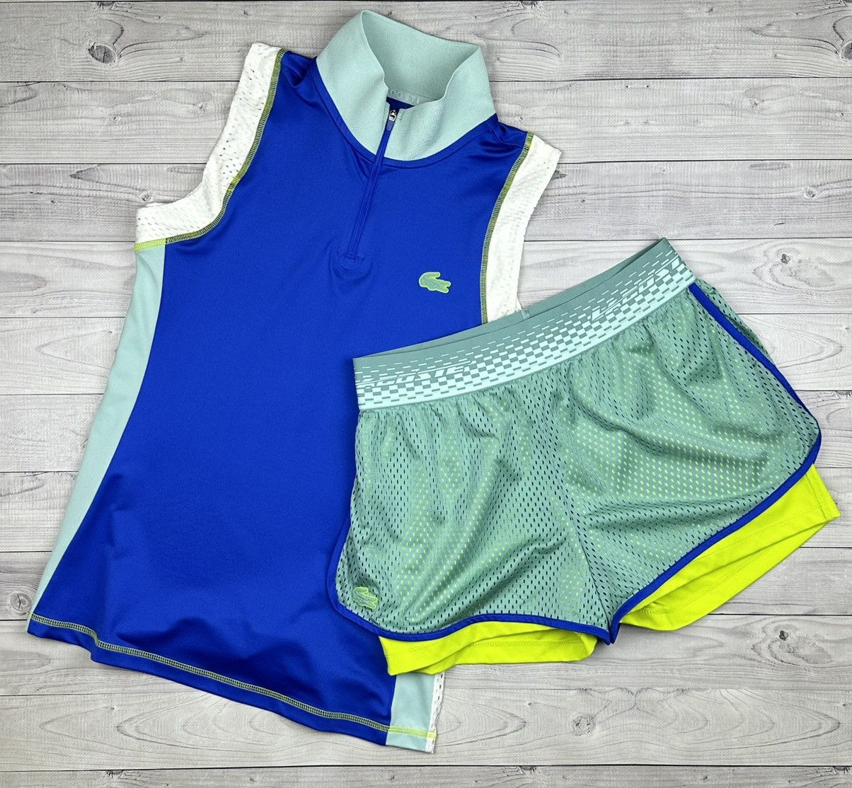 Lacoste Zip High Neck Tennis set Polo & Shorts size 40