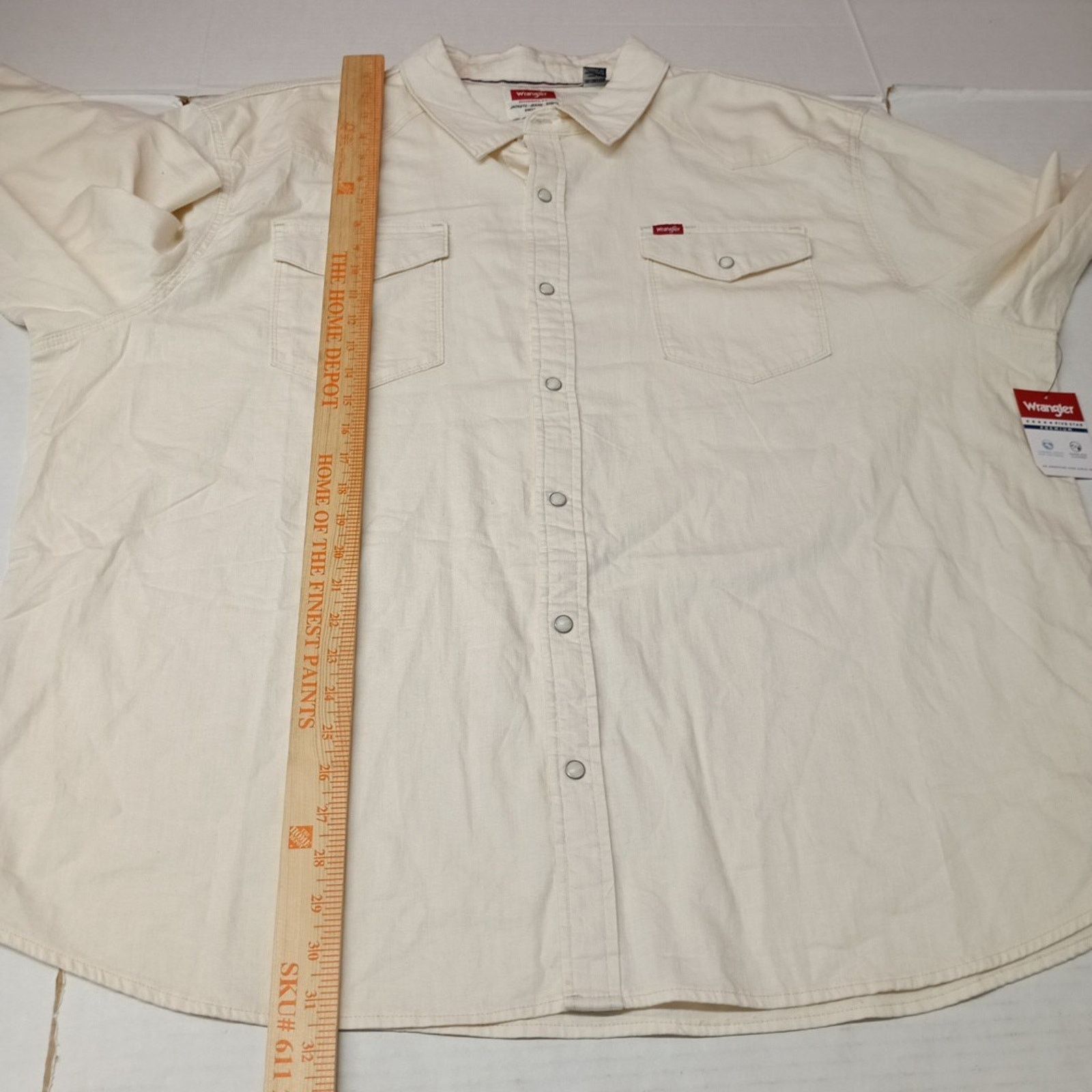 Wrangler Wrangler Snap Woven Shirt Men's 3XL Cowboy Wash Beige LS Size US XXL / EU 58 / 5 - 6 Thumbnail