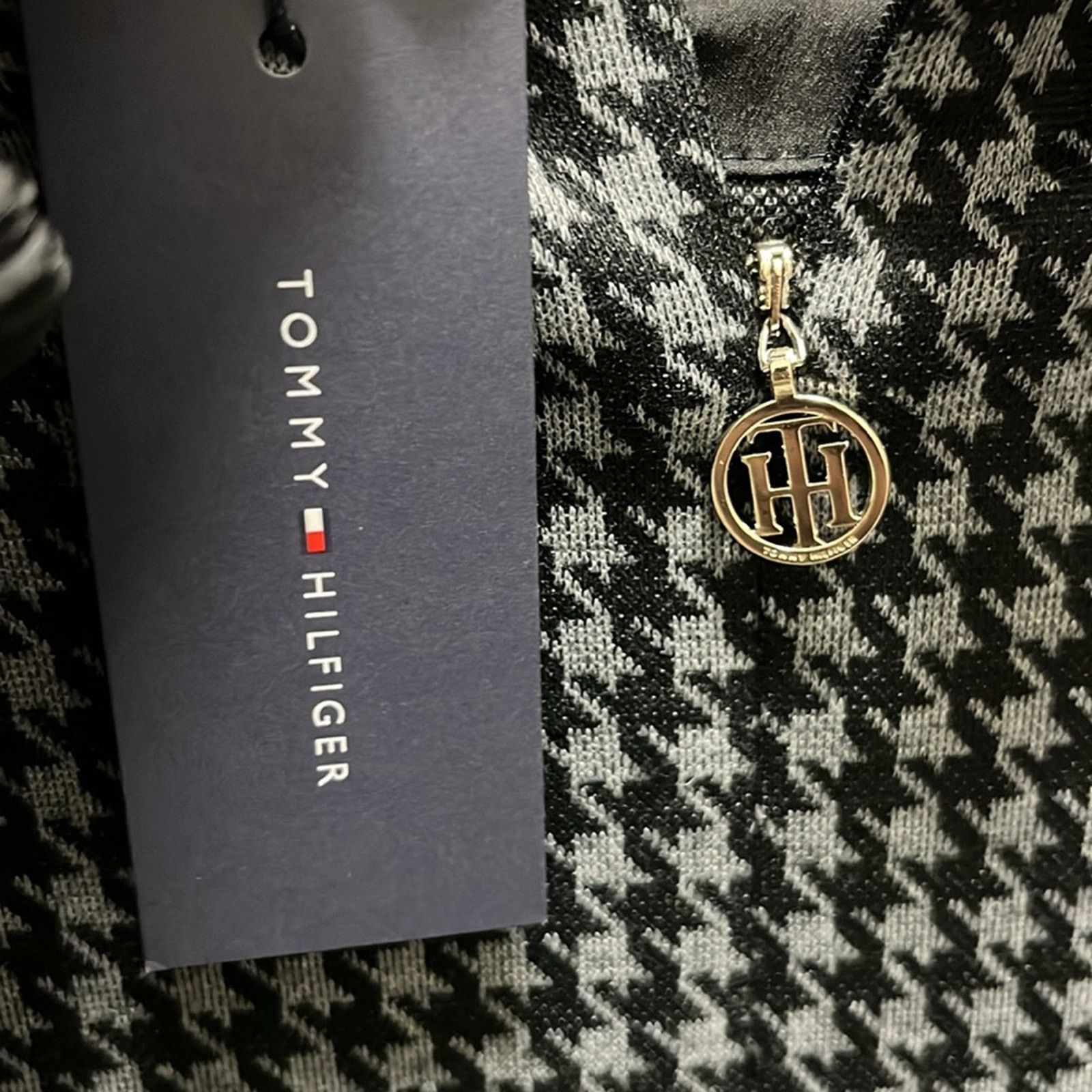 Tommy Hilfiger Tommy Hilfiger Women Pan Collar Dress Houndstooth Black Size XL / US 12-14 / IT 48-50 - 5 Thumbnail