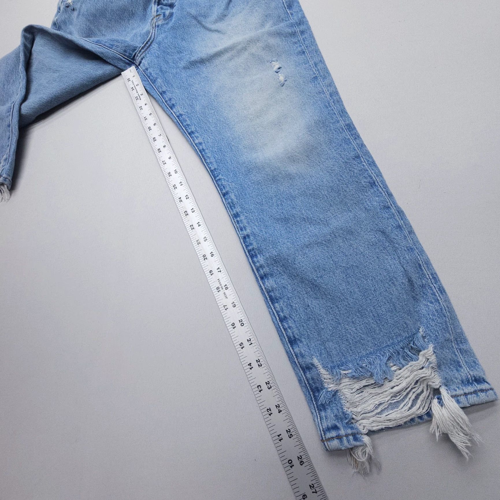 Frame FRAME Jeans Frame Le Original Jeans Distressed High Rise 31 Button Fly Straight Denim Blue 5-Pocket Women Mens? Size 24" / US 00 / IT 34 - 7 Thumbnail