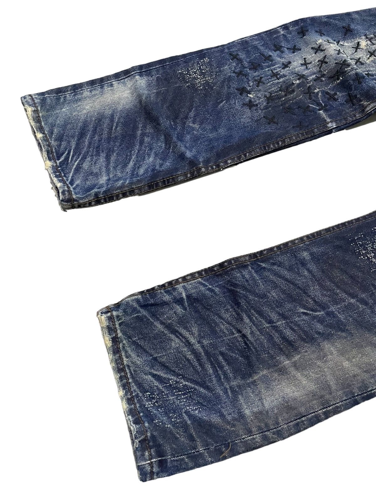 Japanese Brand × Kapital Cattan Farm Japan Uru Boro Claw Mark Dirt Wash Jeans Size US 30 / EU 46 - 8 Thumbnail