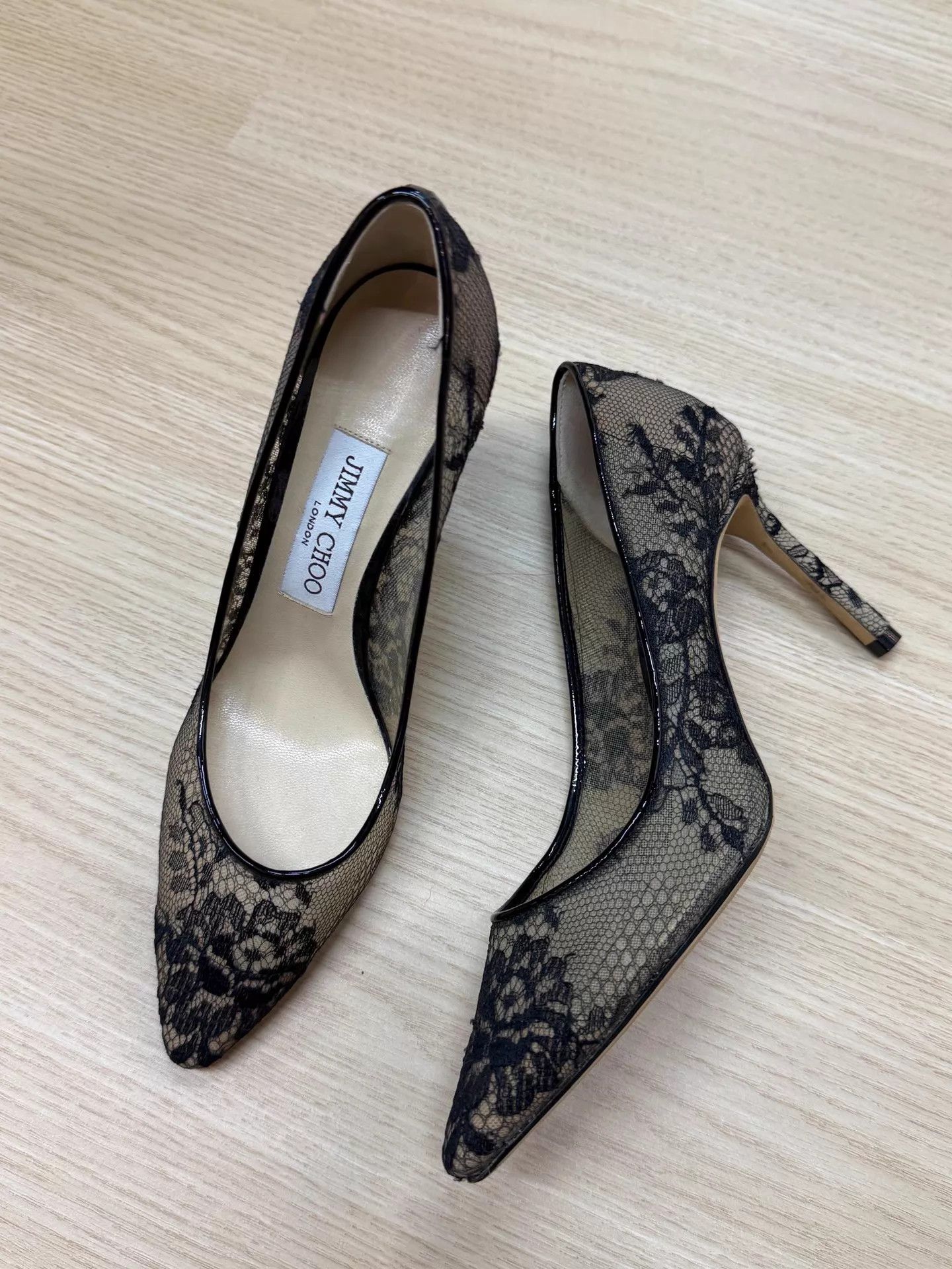 Jimmy Choo JIMMY CHOO Black Lace High Heels 36.5 New Size US 6 / IT 36 - 3 Thumbnail