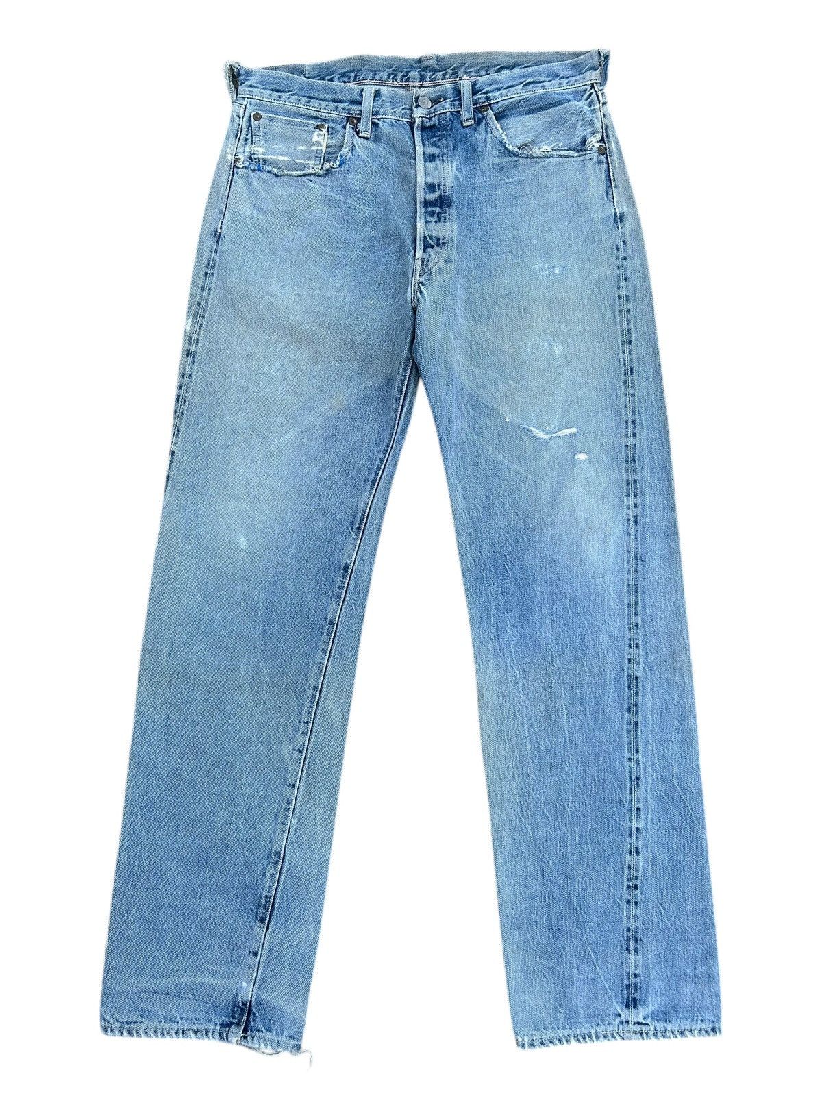 Kapital Thrashed Vintage Levis Big E Selvedge Denim Jeans Size US 34 / EU 50 - 2 Thumbnail