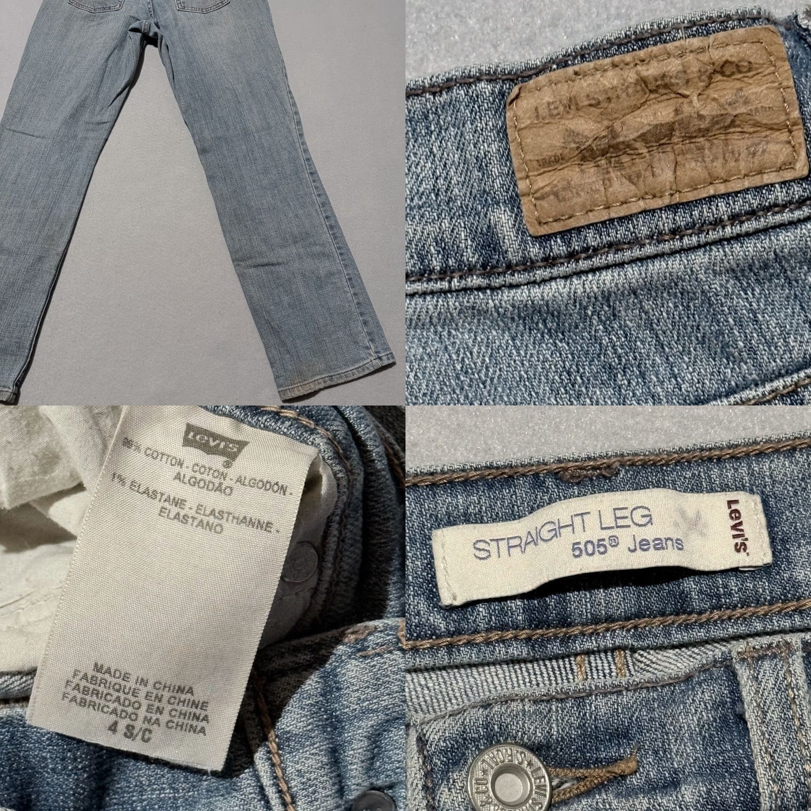 Denime Levi’s 505 Jeans Women's Blue Denim Stretch Mid Rise Classic - 4 Size 27" / US 4 / IT 40 - 8 Thumbnail