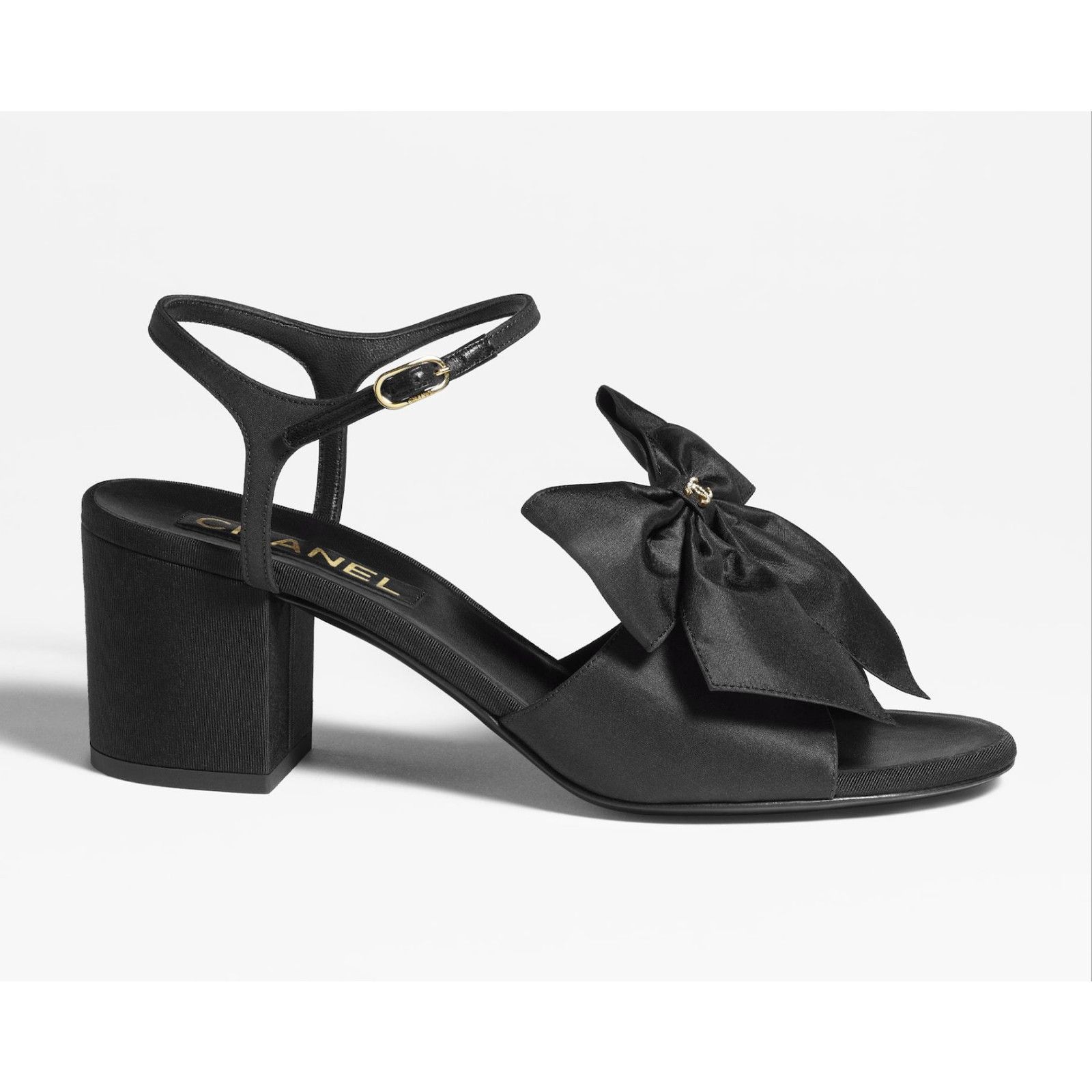 Chanel Chanel 24A Silk Bow Crystal CC Logo Ankle Strap Block Heel Size US 12 / IT 42 - 1 Thumbnail