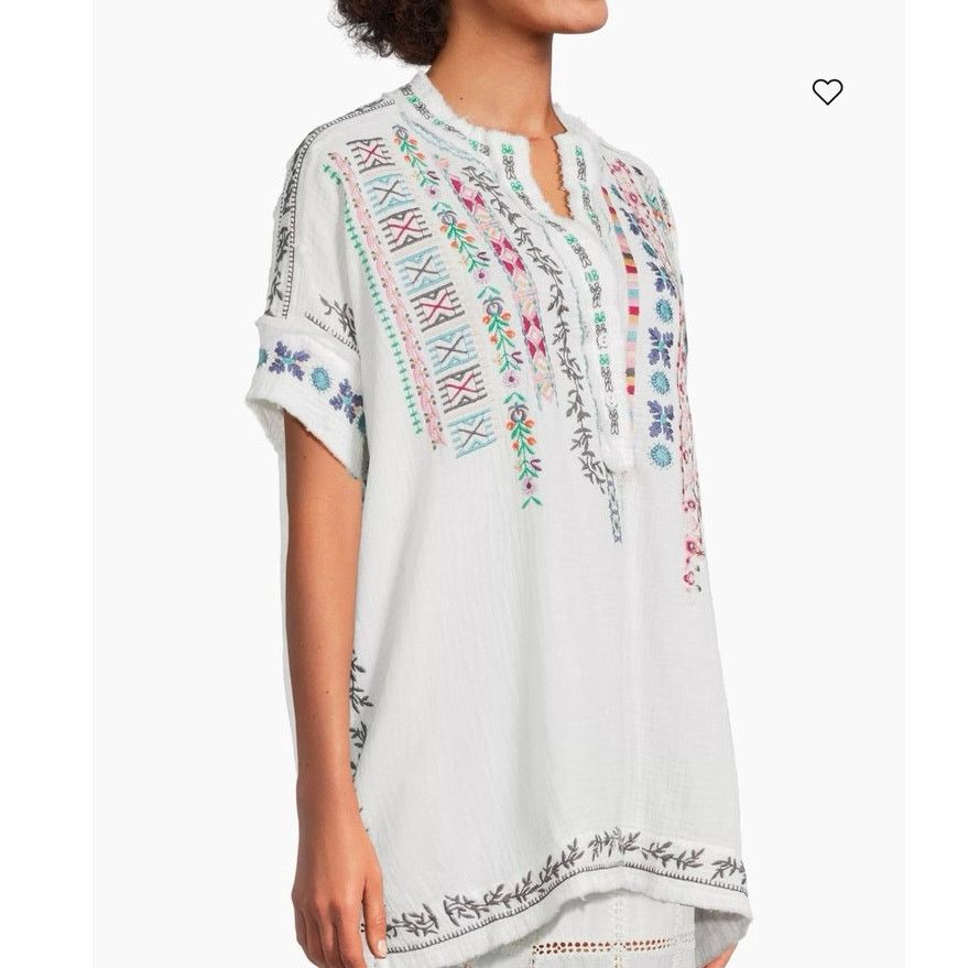 Johnny Was Johnny Was Radlie Blouse Embroidered Natural SMALL NWT Size S / US 4 / IT 40 - 16 Thumbnail