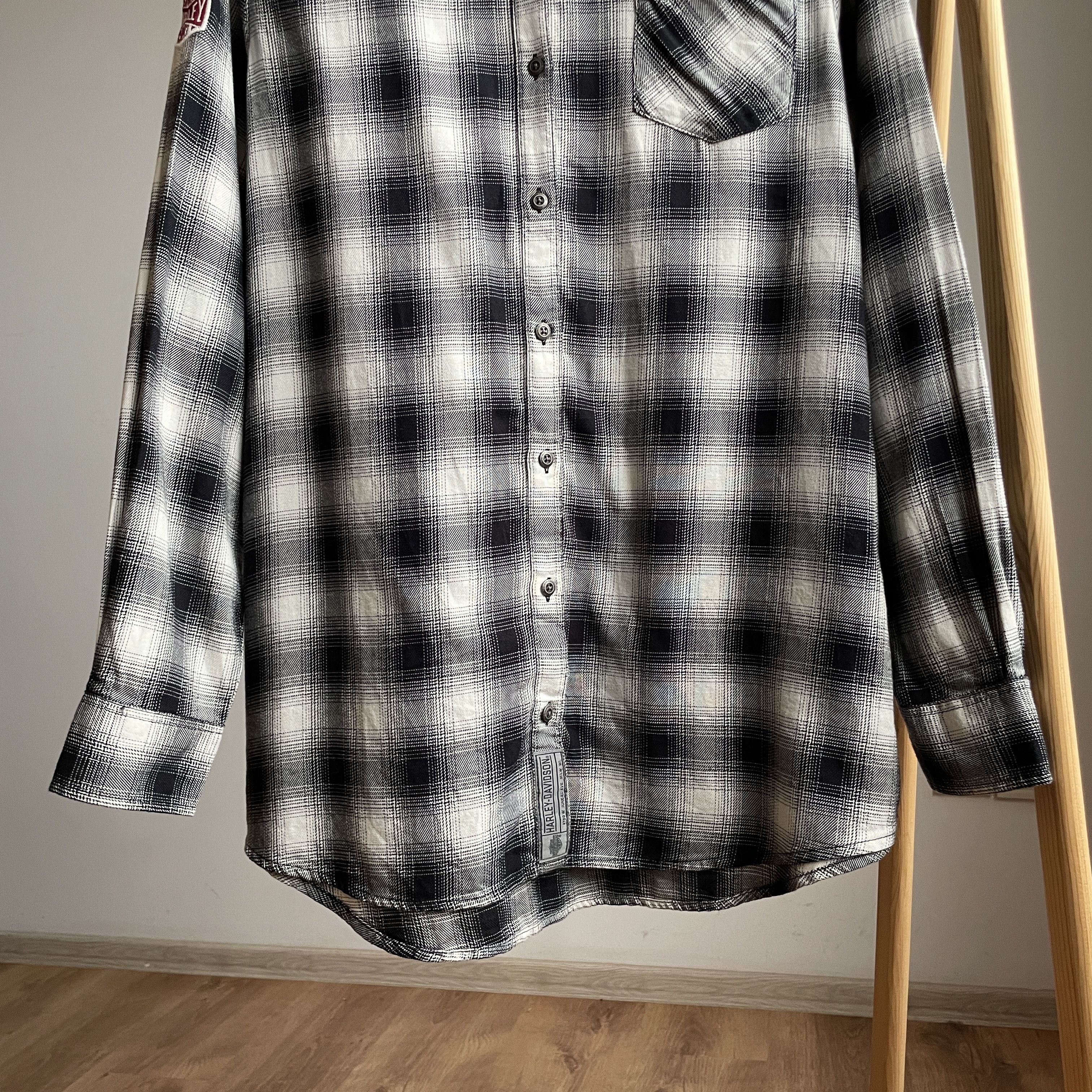 Harley Davidson Harley-Davidson Womens Crackle Print Plaid Shirt Size XL / US 12-14 / IT 48-50 - 5 Thumbnail
