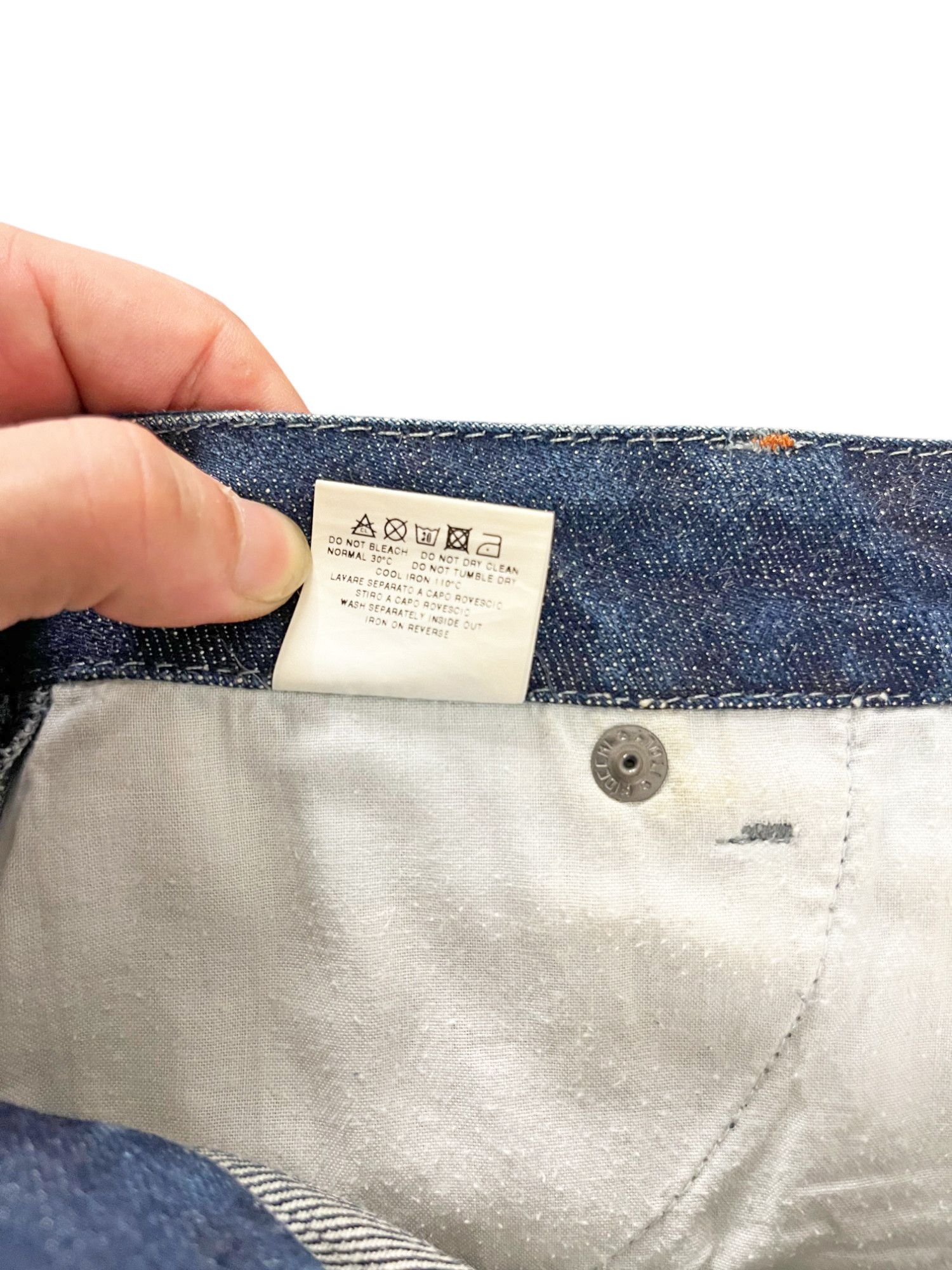 Jean Paul Gaultier 1990's Blue Cut-out Wide Jeans Size US 31 - 11 Thumbnail