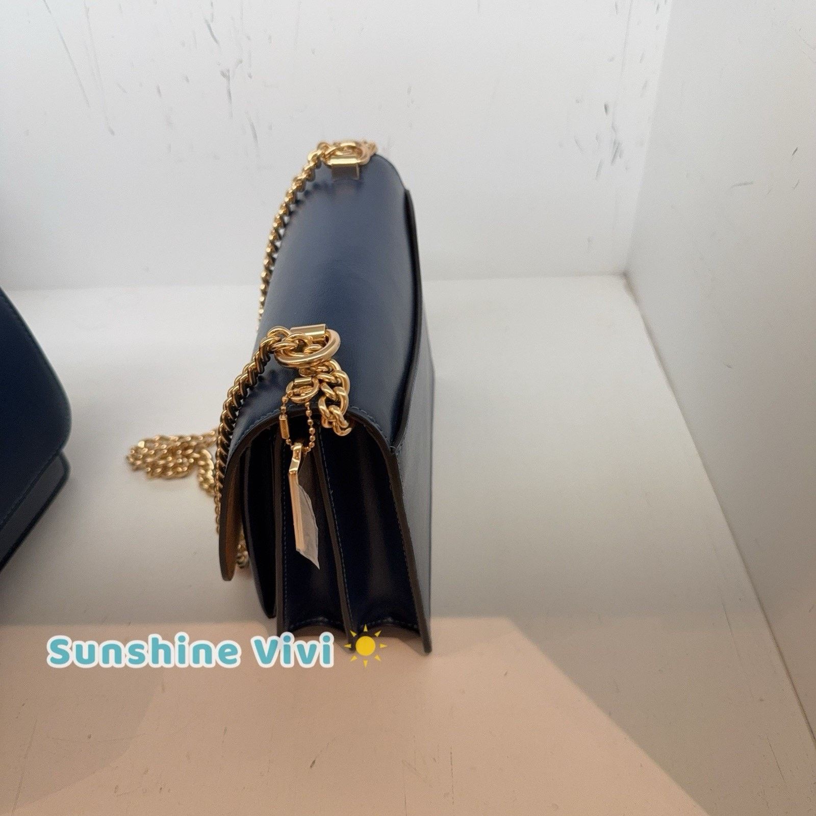 Coach NWT Coach Klare Crossbody Chain Bag Leather CBI97 Deep Blue Size ONE SIZE - 6 Thumbnail