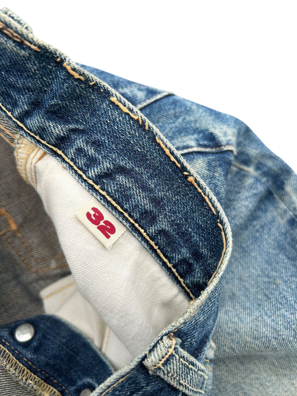 Japanese Brand × Kapital × Vintage HR.MARKET BLUE BLUE SELVEDGE Distressed Denim Jeans Size US 30 / EU 46 - 7 Thumbnail