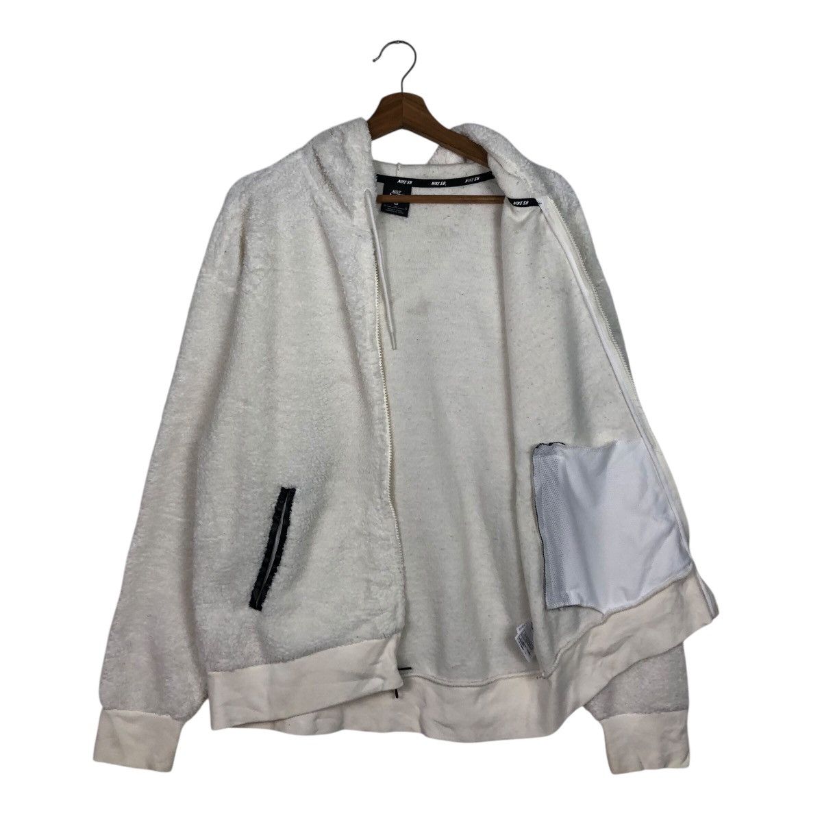 Nike 📌Vintage Bomber Jacket Fleece Nike White Rich Size US M / EU 48-50 / 2 - 12 Thumbnail