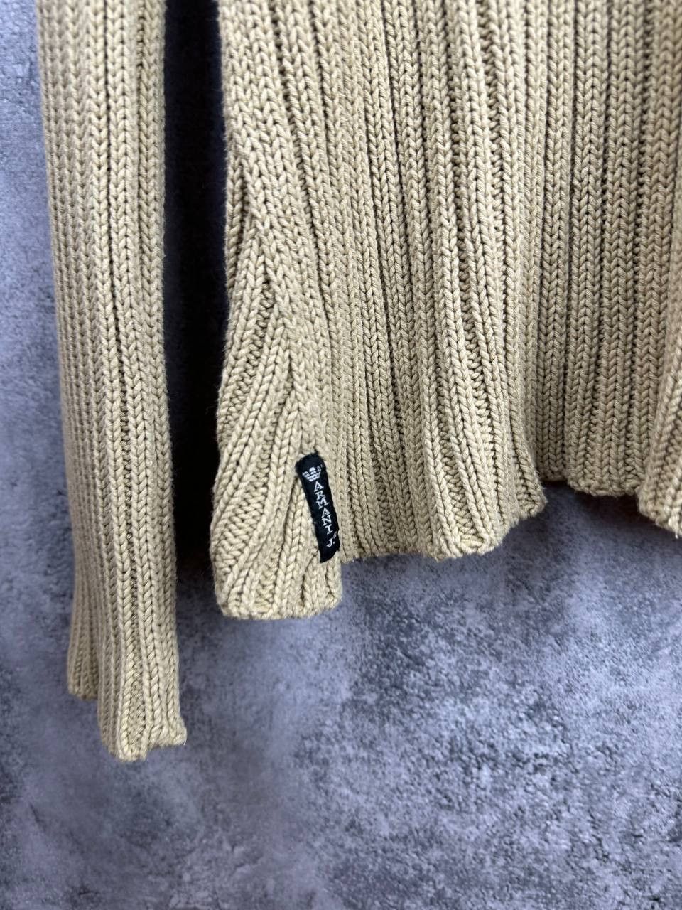 Giorgio Armani Armani Jeans Vintage Ribbed Knit Sweater Beige Round Neck Size L / US 10 / IT 46 - 9 Thumbnail