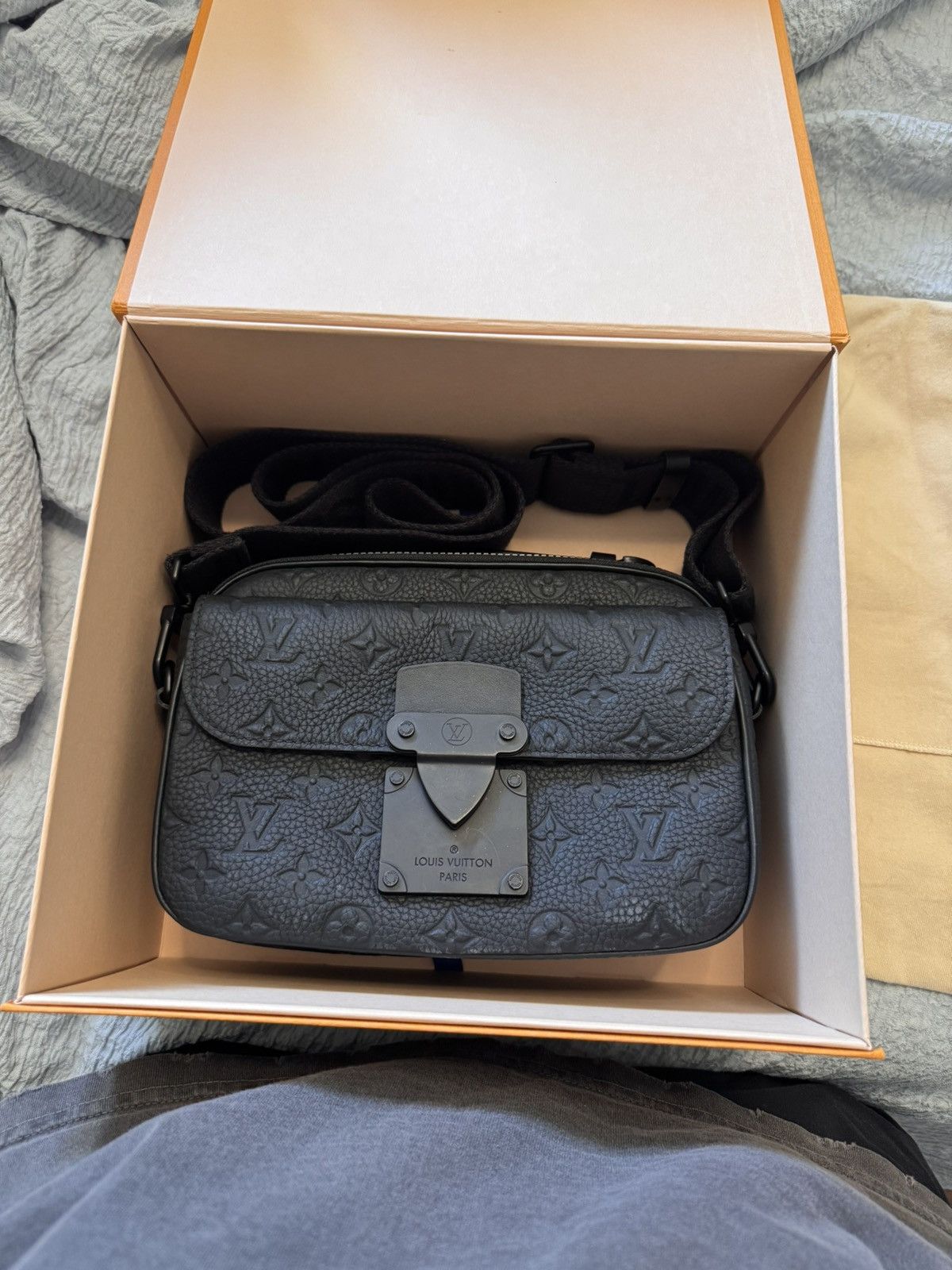 Louis Vuitton S Lock Messenger Bag in Black, Men's