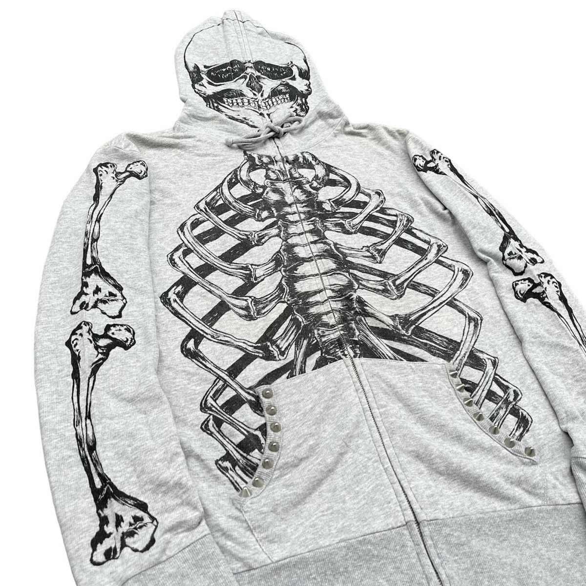 Seditionaries 2000s Glad News Skulls Skeleton Bone Full Zip Hoodie Lgb Goa Size US M / EU 48-50 / 2 - 3 Thumbnail